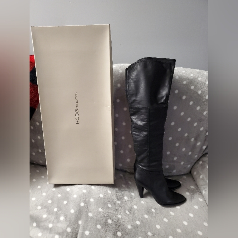 BCBG Knee high leather high heeled boots